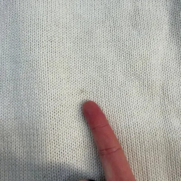 Cervelle Women's Sweater Cream S Ramie Cotton Beaded Embellished Rhinestones - Picture 11 of 11